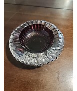 Vintage AMETHYST Center to Clear Crystal Glass Ashtray Heavy - $1,279.76 MXN