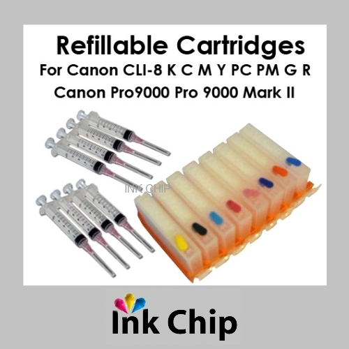 Refillable Ink Cartridges for Canon Pixma Pro 9000 CLI-8 - £23.07 GBP