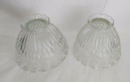  Clear Glass Lampshade Scalloped Edges  6 1/8&quot; Lot of 2 - £15.86 GBP