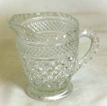 Wexford Clear Footed Creamer Anchor Hocking Diamond Point Criss-Cross - £13.23 GBP