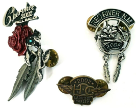 Harley Davidson Motorcycles Ladies Pins Set of 3 See Pictures - £9.02 GBP