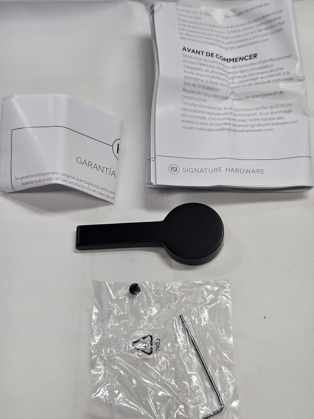 Signature Hardware SHLZ1HLLEVMB Lentz Replacement Lever Handle - Matte B... - $28.90