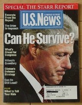 1998 September 21 US NEWS &amp; WORLD REPORT-Bill Clinton-Starr Report-Micro... - £19.66 GBP