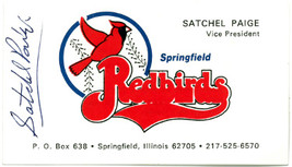 Satchel Paige signed VP of Springfield Redbirds Business Card- Beckett (Pristine - £470.98 GBP