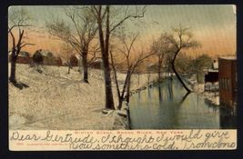 1906 WINTER SCENE BRONX RIVER N.Y. * posted 1c stamp message sparkling s... - $4.90
