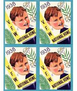 1938 V.F.W. National Home Easter Seals, Block of 4 Mint F/VF NH - $5.99