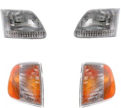 Headlights For Ford Truck F150 2003 With Turn Signals Except 4 Door Crew Cab - £88.55 GBP