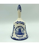 Washington D.C. U.S. Capitol Blue &amp; White Porcelain Ceramic Souvenir Bel... - £7.52 GBP