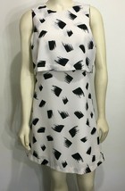 Tobi M White Black Brushstrokes Sleeveless Mini-Dress - £21.97 GBP