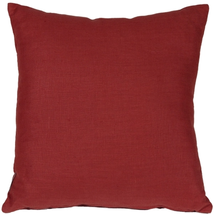 Tuscany Linen Red Throw Pillow 17x17, Complete with Pillow Insert - £29.17 GBP