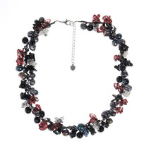 Passionate Twist Red Wine Mix Natural Stones Handmade Necklace - £17.81 GBP