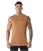 Alphalete Men&#39;s Premium Stepped Hem Tank - Camel  , Size XXL - $23.38