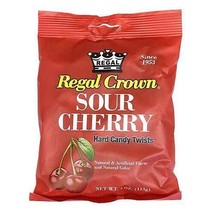 Regal Crown Sour Cherry Hard Candy Twists - 4 Oz. - £18.24 GBP