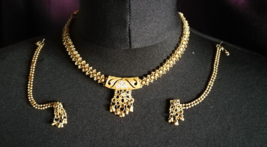 Indian Necklace Earring Set Choker Jewellery Bridal Bollywood Women Girl... - £8.12 GBP