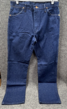Wrangler Jeans Men 36x34 Blue Denim Pants Straight Leg Cotton Regular Fi... - $24.05