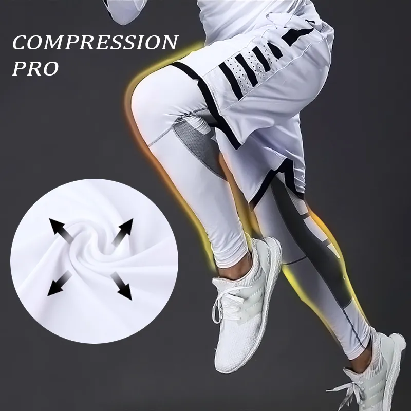 Sporting Men&#39;s Lycra Compression Pants Cycling Running Basketball Soccer Elastic - £31.13 GBP