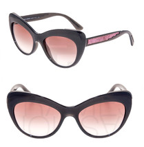 DOLCE &amp; GABBANA Sequined 6110 Shiny Black Pink Gradient Cat Eye Sunglass DG6110 - £196.59 GBP