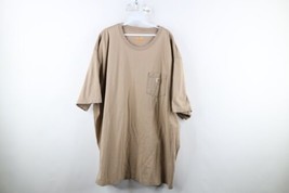 Vintage Carhartt Mens 4XL Distressed Spell Out Short Sleeve Pocket T-Shirt Beige - £23.33 GBP