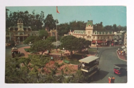 Disneyland CA Walt Disney Town Square Main Street Flag UNP Postcard 1960s 1-266 - £6.38 GBP