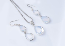 925 Argent Sterling Opalite Pierre Fait à la Main Pendentif Joli D Beau ... - £32.29 GBP