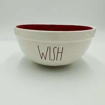 Rae Dunn WISH Medium Mixing Bowl With Red LL And Red Interior By Magenta - $22.50