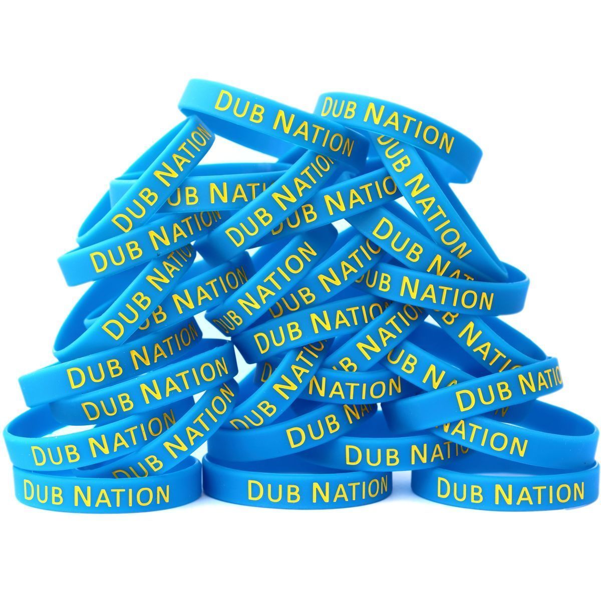 Primary image for 100 Dub Nation Wristbands - Debossed Color Filled Basketball Team Sports Bracele