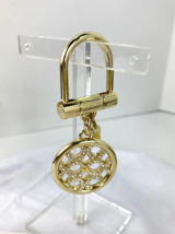 New Coach  Key Chain Gold Pave Crystals Circle  Signature Purse Charm  92959  J3 - $79.19