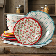 Pioneer Woman 12-Piece Dinner Starter Timeless Floral &amp; Retro Dishes &amp; Bowls Set - £72.29 GBP