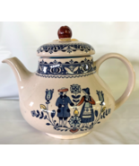 Vtg.  Johnson Bros Staffordshire Hearts &amp; Flowers Teapot Dutch Couple Ir... - €62,51 EUR