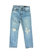Rag &amp; Bone Blue Distressed Raw Hem Shaker Light Wash Boyfriend Jeans siz... - $53.94 CAD