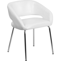 Fusion Series Contemporary White LeatherSoft Side Reception Chair - £182.62 GBP