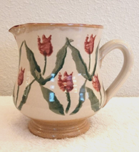 Vintage Nicholas Mosse Ireland RED TULIP Pottery Creamer Pitcher Jug 4&quot; - £30.84 GBP