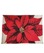 Christmas Poinsettia Tapestry Placemats 19x13 Set of 4  Holiday Table Decor - £13.35 GBP