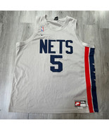 Jason Kidd #5 NJ Nets Gray Stars Swingman Jersey, Nike Rewind 80, XXL +2 - $39.55