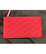 Vera Bradley Red Quilted Zip ID Case Wallet Card Holder with Strap Closu... - $13.95
