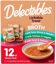Hartz Delectables Savory Broth Lickable Cat Treat Variety Pack - £30.25 GBP+