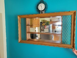 Mid-Century Turner Wall Accessory 8444 - Wood/Metal Shadow Box Mirror Decor - $296.01