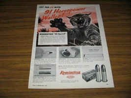 1957 Print Ad Remington Hi-Speed .22 Cartridges Wildcat Attacks - £8.12 GBP