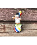 Vintage Miniature Porcelain CLOWN Figurine w Balloons 1 3/4&quot; - £7.87 GBP