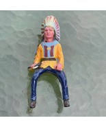 Vintage 6&quot; Indian Chief Figure Made in Hong Kong Toy Horse Rider - £11.73 GBP