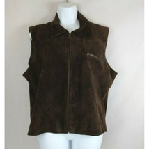 Hunt Club Women&#39;s Chocolate Brown Genuine Leather Suede Lined Vest Size 18 - £23.24 GBP