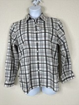Orvis Womens Plus Size 16 (0X) Blk/Tan Plaid Button Up Shirt Long Sleeve - £13.73 GBP