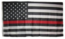 aes USA Seller3x5 USA Thin Red Line Fire Department Fighter Knitted Nylon Premiu - £12.06 GBP