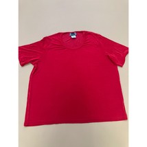 Slinky Brand Red Top Short Sleeve Basic Tee Comfortable Everyday Plus Si... - €10,18 EUR