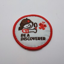 Vintage Girl Scouts &quot;Be a Discoverer&quot; Uniform Jacket 2.5&quot; Diameter Patch - £6.90 GBP