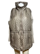 Zenergy By Chico&#39;s Jacket Women&#39;s Chico&#39;s Size 2 Large Taupe Knit Quilted Woven - £26.13 GBP