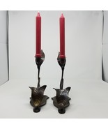 Vintage Set of 2 Ethan Allen Antique Bronze Finish Chamber Candlesticks ... - £27.22 GBP