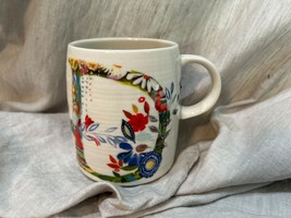 Anthropologie Petal Palette Monogram Mug letter &quot;D&quot; by artist Starla M. ... - $372.29 MXN