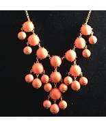 peach and goldtone necklace boho cruise chic - $9.89