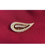 Vtg M J ENT Paisley Brooch Gold Tone Boteh Comma Teardrop Pin 3 1/4&quot; Min... - $281.95 MXN